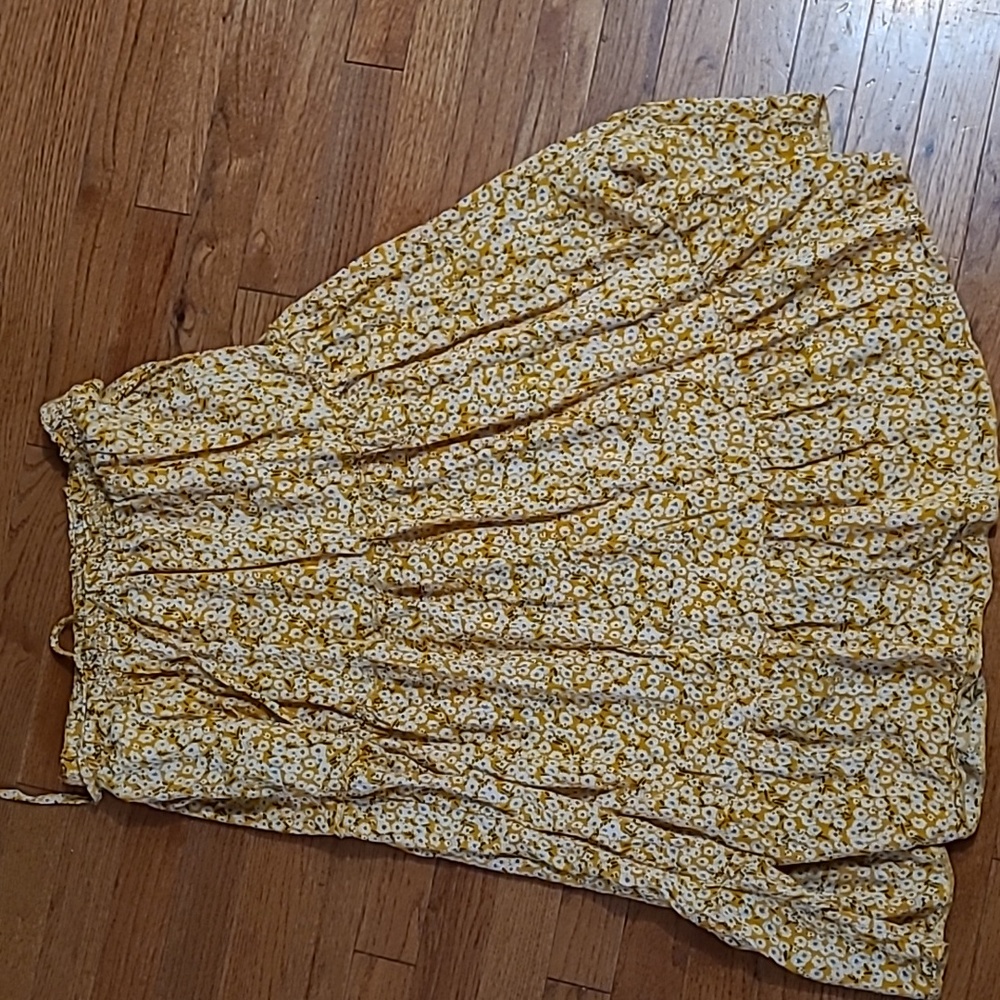 Simple fun boho skirt, orange and white